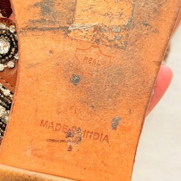 Anthropologie Cressida Embellished Sandals US 10 Boho Fall Retro Indie - Picture 3 of 4